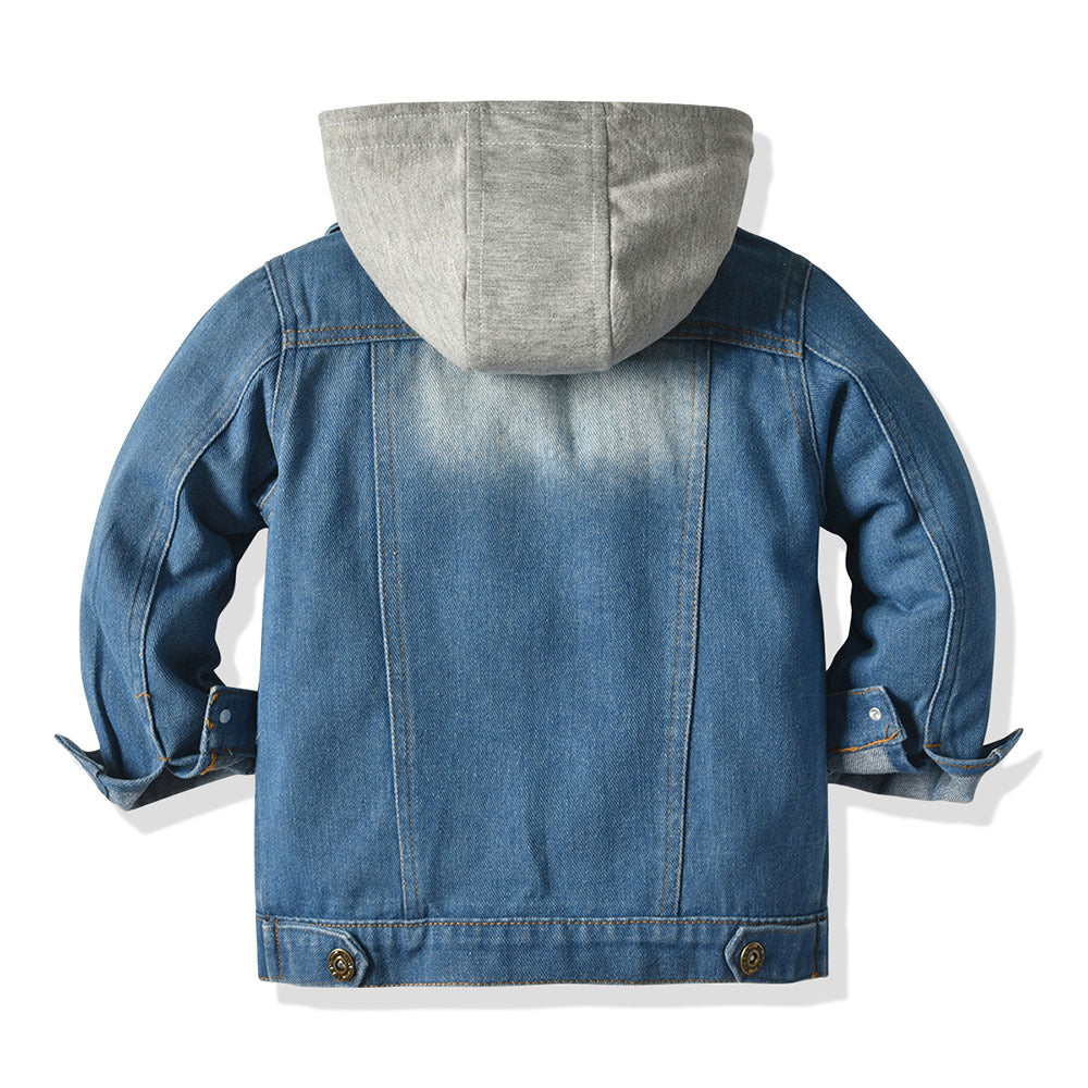Kids Hooded Denim Top
