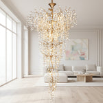 Artistic Flower Branch Luxury Chandelier with Textured Glass Medallions