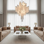 Modern Stainless Steel Cascade Chandelier