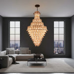chandelier,chandeliers,extra large,large,oversize,big,long,high,leave,layers,tiers,glass,metal,staircase,spiral staircase,living room,high-ceiling room,duplex,foyer,gold,luxury