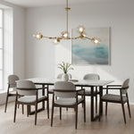 5Heads: L39.4"*H31.5"  Gaia 5 - Light Sputnik Modern Linear Chandelier,chandelier,chandeliers,glass,metal,iron,cup,branch,fashion,trendy,multi-head,pendant,extra large,oversize,large,huge,big,long table,big table,kitchen island,kitchen bar,dining table,dining bar