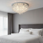 Luxury Tiered Crystal Flush Mount Chandelier