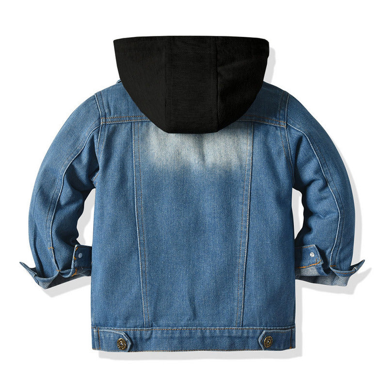 Kids Hooded Denim Top