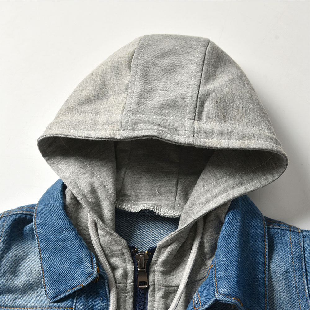 Kids Hooded Denim Top