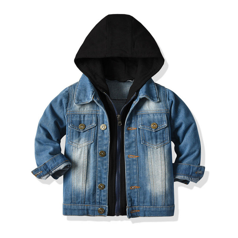 Kids Hooded Denim Top