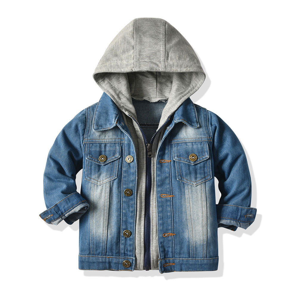 Kids Hooded Denim Top