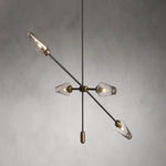 Arrow Bronze Glass Chandelier