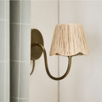 Raffia Nursery Wall Sconce – Scalloped Baby Room Lighting