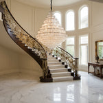 Extra Large Decorative Crystal Chandelier Foyer Hall Ceiling Light Fixture For Staircase In Gold/ Chrome