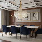 Luxury Hotel Hallway Ceiling Lighting Fixture Tiered Round Crystal Chandelier D47.2"
