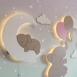 Nursery Wall Light Set – Cloud & Moon Baby Lighting